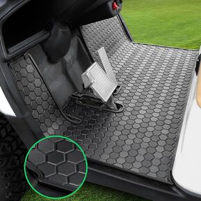 Golf Cart Floor Mat for Yamaha G29 Drive, Upgraded Non-Slip Full Coverage Liner Mats Replacement Thick Rubber, Fits Yamaha Drive (Gen1), G29, YDR, Adventurer (2007-2016)-Black Trim