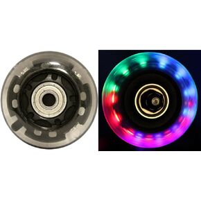 LED Inline Wheels 64mm 82a Skate Roller Blade Ripstik Light Up 4-Pack w/Bearings