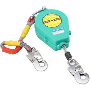 Self Retracting Lifeline 23ft 330lbs Fall Arrester Lanyard Protect Safety Harness Fall Protection with Alloy Steel Hook Steel Wire Rope