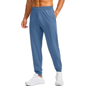 Soothfeel Men's Joggers with Zipper Pockets Golf Joggers Lightweight Sweatpants Athletic Workout Pants for Men Track 32" (Slate Blue, M)