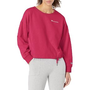 Champion Women's Campus French Terry Cropped Graphic Crew