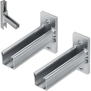 CNQLIS 2 Pcs 6-3/4" Slot Up Bracket,Fittings Channel Fittings,Strut Connector Brackets Thickness 9.7mm,Carbon Steel Flat Plate Base Channel Bracket
