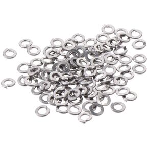 100 Pcs Spring Split, 5/16" Split Washer Stainless Steel Lock Washer, Washer Assortment Kit, Sliver Elastic Gasket for Metalworking