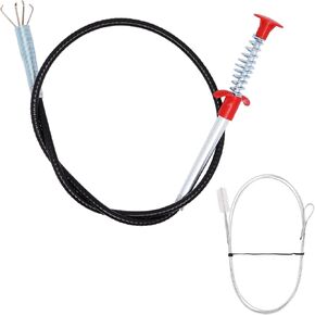 2.95Ft Drain Clog Remover, Snake Drain Clog Removal Tool Flexible Drain Snake Hair Drain Clog Remover for Kitchen Sink, Toilet, Sewer, Bathroom Tub, Drain Cleaner Tool Claw Grabber Pickup Tool