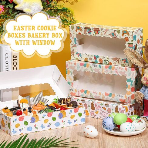 Janlaugh 12 pcs عيد الحب الصناديق الصناديق 11.8 × 5.5 × 2.6 بوصة عيد الحب يوم القديس باتريك عيد الفصح PVC Cupcake مع صناديق الهدايا in Kuwait