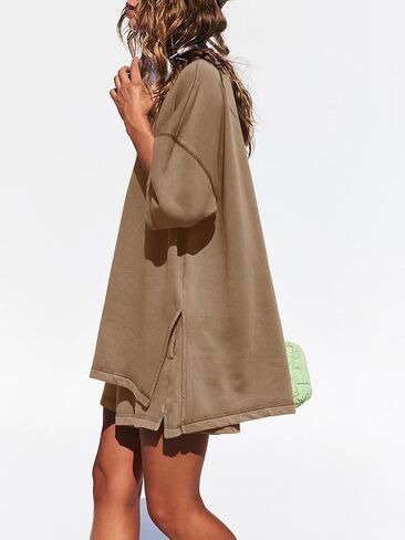 Yousify Womens 2 Piece Sets Summer Outfits 2025 Lounge Set 3/4 Sleeve Oversized Tops And Elastic Waist Shorts With Pockets in Kuwait