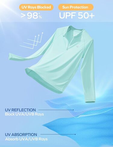 Ewedoos UPF50+ Boys Swim Shirt Rash Guard Long Sleeve Quick Dry Sun Shirts Kids Boys Fishing Shirt for Summer Outdoor in Kuwait