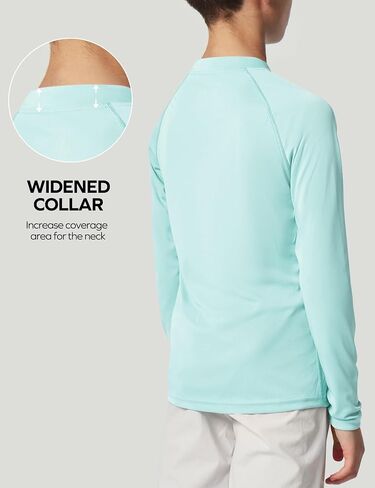 Ewedoos UPF50+ Boys Swim Shirt Rash Guard Long Sleeve Quick Dry Sun Shirts Kids Boys Fishing Shirt for Summer Outdoor in Kuwait