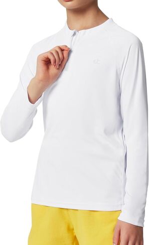 Ewedoos UPF50+ Boys Swim Shirt Rash Guard Long Sleeve Quick Dry Sun Shirts Kids Boys Fishing Shirt for Summer Outdoor in Kuwait