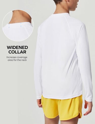 Ewedoos UPF50+ Boys Swim Shirt Rash Guard Long Sleeve Quick Dry Sun Shirts Kids Boys Fishing Shirt for Summer Outdoor in Kuwait