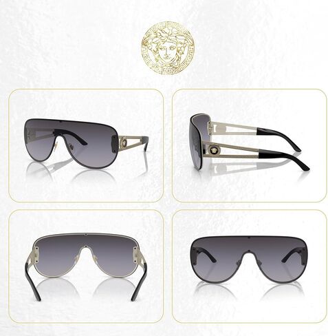 Versace VE2166 Aviator Sunglasses For Men For Women + BUNDLE with Designer iWear Complimentary Eyewear Care Kit in Saudi Arabia