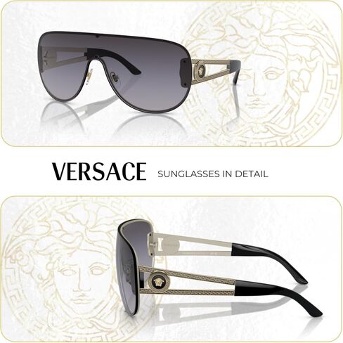 Versace VE2166 Aviator Sunglasses For Men For Women + BUNDLE with Designer iWear Complimentary Eyewear Care Kit in Saudi Arabia