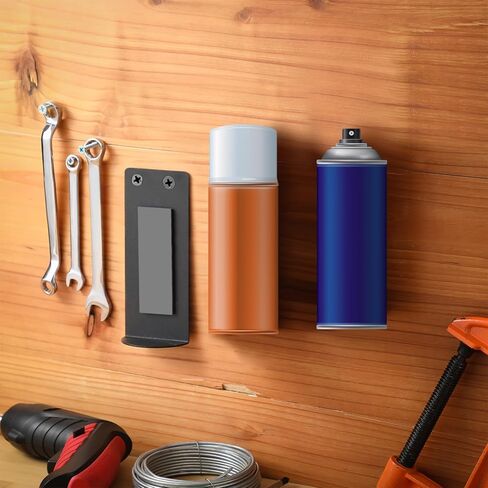 4 PCS رذاذ الأيروسول المغناطيسي يمكن أن يحمل Metal Magnet Toolbox حامل زجاجة الحائط رف زجاجة الرف ميكانيكي رف ميكانيكي رف تخزين مربع للأداة للمرآب ، الأسود in Kuwait