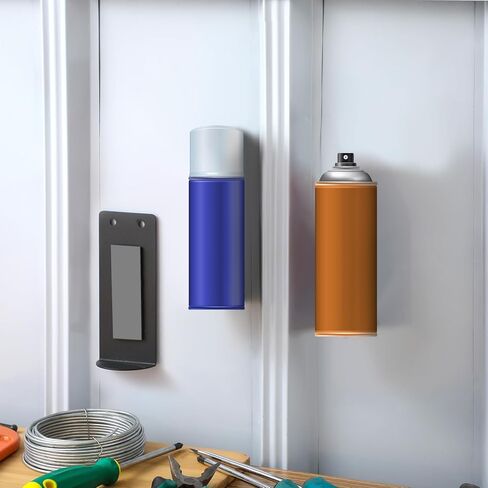 4 PCS رذاذ الأيروسول المغناطيسي يمكن أن يحمل Metal Magnet Toolbox حامل زجاجة الحائط رف زجاجة الرف ميكانيكي رف ميكانيكي رف تخزين مربع للأداة للمرآب ، الأسود in Kuwait