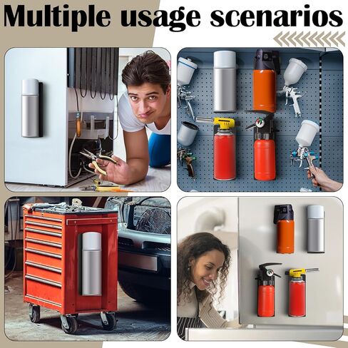 4 PCS رذاذ الأيروسول المغناطيسي يمكن أن يحمل Metal Magnet Toolbox حامل زجاجة الحائط رف زجاجة الرف ميكانيكي رف ميكانيكي رف تخزين مربع للأداة للمرآب ، الأسود in Kuwait