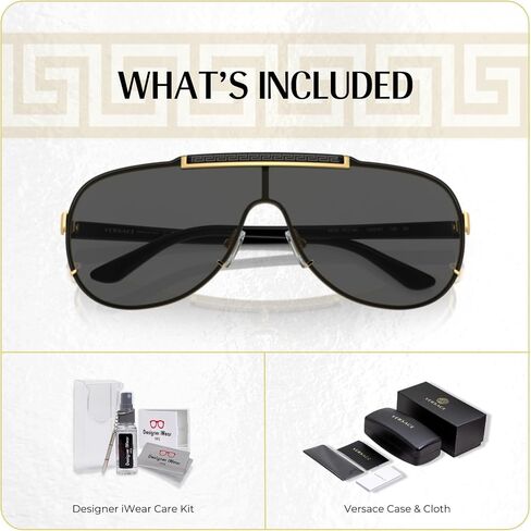 Versace VE2140 Pilot Sunglasses For Men For Women + BUNDLE with Designer iWear Complimentary Eyewear Care Kit in Saudi Arabia