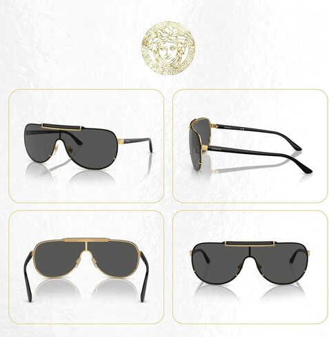 Versace VE2140 Pilot Sunglasses For Men For Women + BUNDLE with Designer iWear Complimentary Eyewear Care Kit in Saudi Arabia
