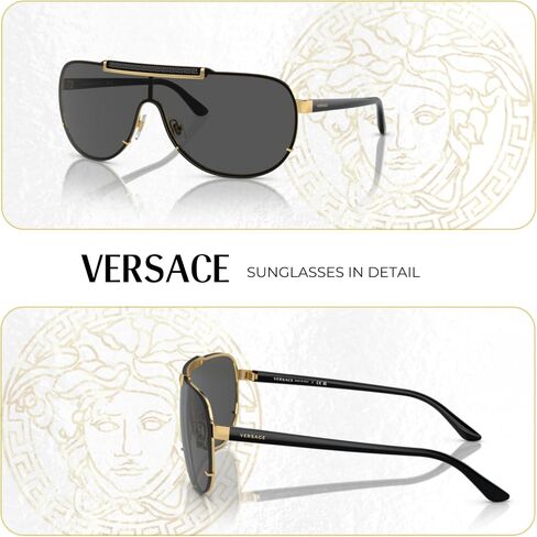 Versace VE2140 Pilot Sunglasses For Men For Women + BUNDLE with Designer iWear Complimentary Eyewear Care Kit in Saudi Arabia