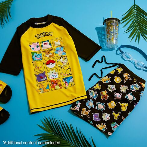 Pokemon Boys 2 Piece Swimwear Set, Swimming Top and Boys Swim Trunks in Saudi Arabia