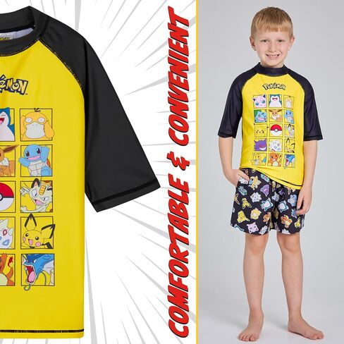Pokemon Boys 2 Piece Swimwear Set, Swimming Top and Boys Swim Trunks in Saudi Arabia