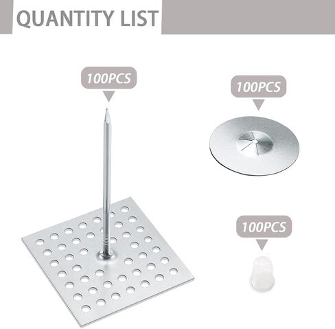 100 Set Insulation Pins，1.5 Inch Self Locking Washers Round,Insulation Stick Pins,for Wall and Ceiling in Saudi Arabia