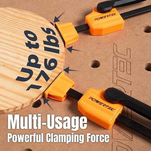 POWERTEC Bench Dog Clamps for 3/4" Dog Holes, Quick Clamp and Release Wood Clamps, Heavy Duty Workbench Clamps with 176lbs Clamping Force, Woodworking Tools - 2PCs (72105) in Kuwait
