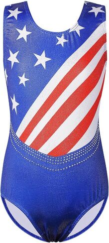 Gymnastics Leotard for Girls Shiny Diamond Metallic Cross Back Practice Dancewear in Saudi Arabia