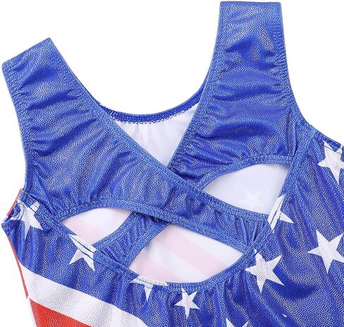 Gymnastics Leotard for Girls Shiny Diamond Metallic Cross Back Practice Dancewear in Saudi Arabia