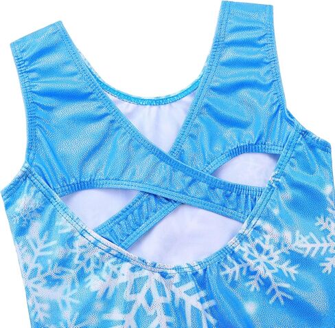 Gymnastics Leotard for Girls Shiny Diamond Metallic Cross Back Practice Dancewear in Saudi Arabia