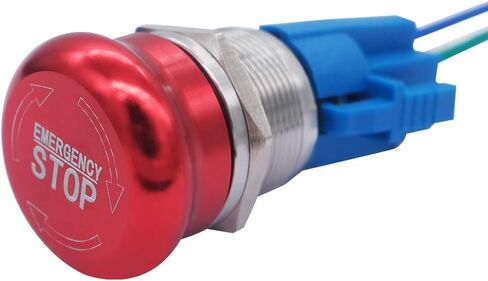 MXUTEUK 22 مم من الفولاذ المقاوم للصدأ المعدني المزلاج الطوارئ إيقاف زر التبديل 12-220V 3A 1NO 1NC مع توصيل التوصيل ، 1 سنة ضمان MXU-TT-CT in Kuwait