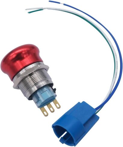 MXUTEUK 22 مم من الفولاذ المقاوم للصدأ المعدني المزلاج الطوارئ إيقاف زر التبديل 12-220V 3A 1NO 1NC مع توصيل التوصيل ، 1 سنة ضمان MXU-TT-CT in Kuwait