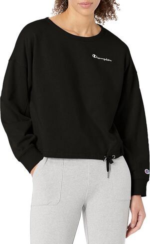 Champion Women's Campus French Terry Cropped Graphic Crew in Saudi Arabia
