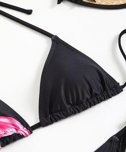 Women's Floral Print Bathing Suit High Waisted Halter Summer Swimsuit Bikini Set in Saudi Arabia