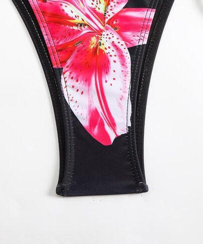 Women's Floral Print Bathing Suit High Waisted Halter Summer Swimsuit Bikini Set in Saudi Arabia