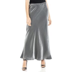 Max Studio Metal Satin Midi Skirt Silver in Kuwait