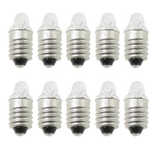 10PCS E10 Screw Base Flashlight Bulb DC2.2V 0.25A Spot Yellow Mini Bulb Miniature Light for Flashlight Equipment Indicator Signal Light