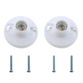 TAODAN 2PCS Integral Medium Base E26 Socket Box Ceiling Lighting Lamp Base Compatible Incandescent Halogen CFL