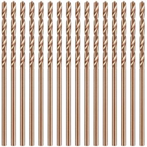 Mudder 15 Pieces 1/16" Drill Bit M35 High Speed Steel Twist Cobalt Drill Bit Set for Hardened Metal Stainless Steel Cast Iron Woodwork Plastic (1/16 Inch)
