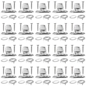 20 Set Canvas Twist Lock Fasteners, Marine Grade Hurricane Grommet Fasteners, Rustproof Zinc Alloy Turn Button Eyelet and Stud Mounting Screws for Ships Yachts Fishing Boats- Silver