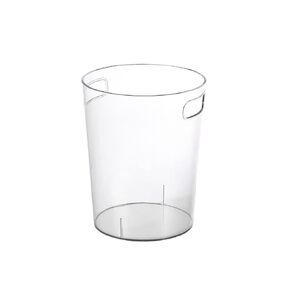 Clear Trash Can Plastic Wastebasket Round Garbage Container Bin with Handles for Bathroom, Bedroom, Kitchen, College Dorm, Office, Craft Room, 18x27x21.5cm