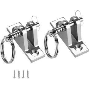 TINGZHIGO Bimini Top Deck Hinge with Quick Release pin, Bimini Top Fitting Hardware 90° Deck Hinge, 316 Stainless Steel, Installation Screws(2 Packs)