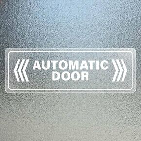 Automatic Door Sign Sticker 9 × 3 Inches Vinyl Car Warning Sign Removable Electronic Self Adhesive Decals Waterproof Office Reception Area Labels for Vehicle Window Cling 10 Pack