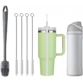 Long Handle Bottle Brush,Straw Cleaner Brush for Stanley Cup, Water Bottle Cleaner Brush Set for Owala Water Bottle,Extra Long Straw Cleaning Brush for Owala