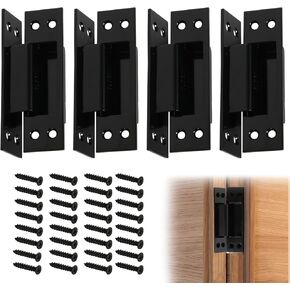 5 Inch Hidden Door Hinge, Black 304 Stainless Steel Heavy Duty Invisible Hinge 120 Degree 3mm Thicknesse 4 PCS