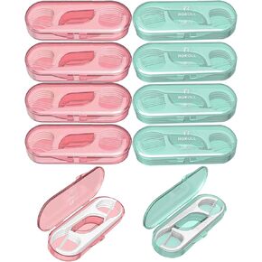 10 Pieces Holy Rose Travel Dental Floss Case-Micro Floss ToothPicks-Portable Flosser Picks Cases Contains Floss Stick 100 Count Sealed Storage for Teeth Cleaning (Green+Pink)