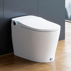 HOROW Luxury Smart Toilet, Upgraded Bidet Toilet with Pump for Low Water Pressure, Auto Open/close Lid, Instant Warm Water Bidet, Heated Seat, Automatic Flush, Elongated Toilet with Tank