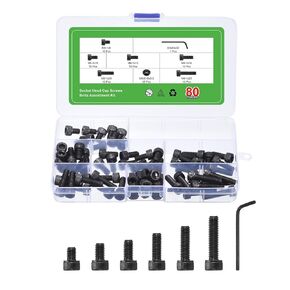 uxcell Hex Socket Bolt Kits (M6), Grade 12.9 Carbon Steel Hexagon Socket Drive Screws, Black