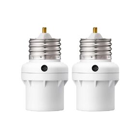 DEWENWILS Light Sensor Socket, E26/E27 Light Socket Adapter, 360° Sensor Rotation, Dusk to Dawn Light Bulb Sockets for Porch Light, Wall Light, Compatible with LED/INC/CFL/Halogen Bulbs, 4 Pack