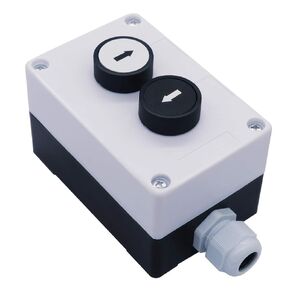 mxuteuk 1 NO Black 1 NO White momentary Switch Control Left-Right Switch Station Box Pushbutton Switches HZ-ZY