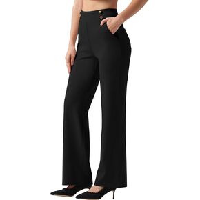 Willit Women's Wide Leg Dress Pants with Pockets High Waisted Stretch Loose Work Pants Casual Slacks Petite/Regular/Tall